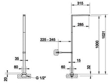 Load image into Gallery viewer, Wall mounted Basin control with
Floor standing basin spout in chrome