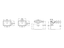 Load image into Gallery viewer, A3270A0000 (EU) Carmen wall-hung viterous china basin 800x500x225 mm in white