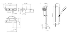 Load image into Gallery viewer, Lissé 33200845-99 Wall-mounted Exposed Single-lever Bath Mixer, 26403809-99 shower set in dark platinum matt