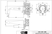 Load image into Gallery viewer, Gessi Cono 45088.707+45097 Single Lever Basin Faucet + Recessed Part in Black Metal Brushed