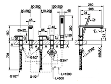 Load image into Gallery viewer, Eleganza 46040.713 Five-Hole Bath Mixer with Tub-Filler Spout and Diverter in Anitique Brass