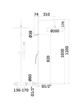 Load image into Gallery viewer, 382702560H21 Shower column in chrome with thermostatic mixer