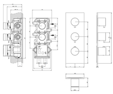 Load image into Gallery viewer, 316 54514.708 + 43103 2-way thermostatic mixer copper brushed PVD, 33061.299 wall-fixing headshower & 59249.299 shower set in black XL