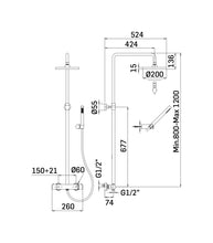 Load image into Gallery viewer, 383008320H2K Shower column in matt black