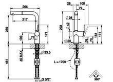 Load image into Gallery viewer, 60433.149 Rotating sink mixer with single jet handshower in 149 Finox