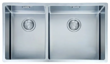 Load image into Gallery viewer, BXX 220-74 SBL (127.0678.813) / (127.0554.256) Box stainless steel fabricated double sink bowl with waste size: 780x450x200mm