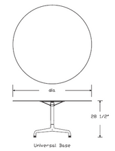 Load image into Gallery viewer, Eames ET107US QBL BK BK Table, 765w x 765d x 726h mm, Top Quartz Black QBL, Base Black BK, Conference table, round, universal base and stone top