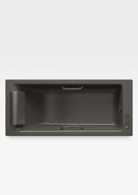 Load image into Gallery viewer, 248176 Bathtub 2120 X 1080 mm in Nero with Deck Mounted Thermostatic Bath Mixer, Handles on Side and Headrest