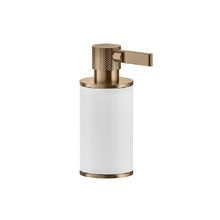 Load image into Gallery viewer, Inciso 58537.708 soap dispenser holder in white body and brushed copper PVD handle