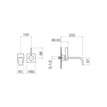 Load image into Gallery viewer, Mem 36.812.782.00 Wall-Mounted Single-Lever Basin Mixer in Chrome with Individual Rosettes and 200mm Projection (concealed parts included)