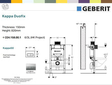 Load image into Gallery viewer, A346477000 (EU) Gap wall hung toilet with A801472004 (EU) Gap seat and cover color: white, concealed cistern and Kappa 50 flush plate
