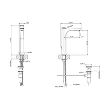 Load image into Gallery viewer, Rilievo 59009.706 high version basin mixer in black metal PVD with pop-up waste