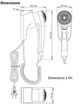 Load image into Gallery viewer, SC0010CS Individual use wall-mounting push-button hair dryer in black ABS