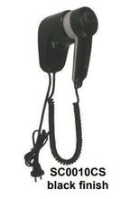 Load image into Gallery viewer, SC0010CS Individual use wall-mounting push-button hair dryer in black ABS