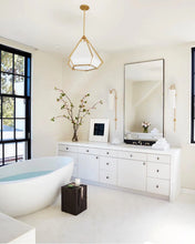 Load image into Gallery viewer, Harlow Large Pendant Lamp, D508 x 889h mm, Frame Satin Brass & White Glass