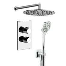 Load image into Gallery viewer, Emporio showerhead, Emporio thermostatic mixer Rilievo shower set in chrome (internal parts incluced)