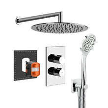 Load image into Gallery viewer, Emporio showerhead, Emporio thermostatic mixer Rilievo shower set in chrome (internal parts incluced)