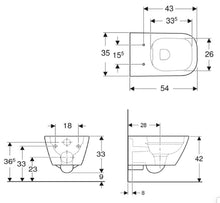 Load image into Gallery viewer, Smyle square wall-hung rimless WC bowl with Square slim design WC seat in white
