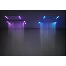 Load image into Gallery viewer, 57927.238 Colour multifunction system 500 x 500 mm in mirror steel with rainfall, waterfall and mist function, 45206.030 Thermostatic Mixer with 3 Separate Exits in Copper PVD