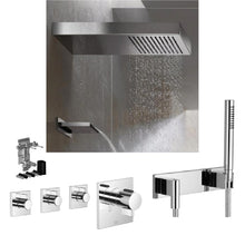 Load image into Gallery viewer, 35.548.970.90 Xtool Thermostat Module with 3 Valves 36.310.985.00, 41550979-85 JUST RAIN, 13415979-00 WATER SHEET, 27.819.980.00 Hand Shower Set in Chrome