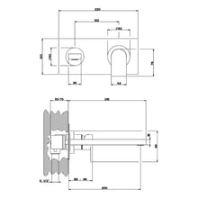 Load image into Gallery viewer, Via Manzoni 38689.031 External parts for built-in mixer in chrome with spout, Projection 200 mm and 13297.031 Concealed Part