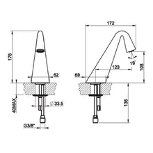 Load image into Gallery viewer, Cono 45091031 counter spout in chrome with 33700.031 Goccia separate control in chrome