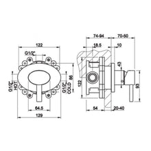 Load image into Gallery viewer, Ovale 23095.031 Floor-Mount Basin Spout 1024 mm with Separate Control 23110.031 External part in Chrome & 46112.031 Concealed part