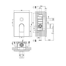 Load image into Gallery viewer, 44634.031 Two Ways Mixer External Part with 38473.031 Built-In Part, 59123.031 shower set in chrome, 47257.238 wall-mounted showerhead in mirror steel