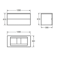 Load image into Gallery viewer, Baia A857201820 wall-hung furniture in greige with A3270C0R33 countertop washbasin in greige with 3 tapholes