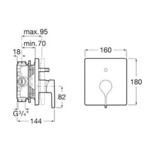 Load image into Gallery viewer, Roca 5A0B3ARG0 Insignia built in 2 ways mixer in rose gold with A525869403 Roca box