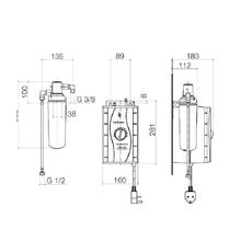 Load image into Gallery viewer, Lot 17861680-06 Single-lever Water Dispenser Hot & Cold in Platinum Matt, 12.893.970.90 Hot Water Tank with Filter in UK Version, 38000000-86 sink