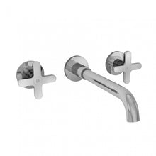 Load image into Gallery viewer, Icona Classic 53 P9 R013B + 44 00 R010A wall-mounted three-hole basin mixer in matt copper PVD with 200mm projection