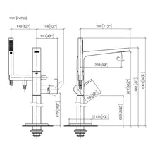 Load image into Gallery viewer, 25863705-46 (XV-009809) Single-lever free-standing bath mixer with shower set in champagne matt, 3594597090 concealed part included