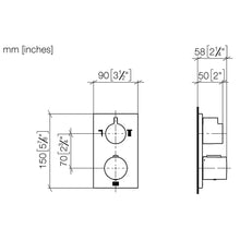 Load image into Gallery viewer, 36426845-99 (XS-071215) Wall-mounted Thermostatic Mixer Two-way Trim Part in dark platinum matt, 3542697090 concealed part included