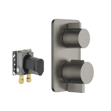 Load image into Gallery viewer, 36426845-99 (XS-071215) Wall-mounted Thermostatic Mixer Two-way Trim Part in dark platinum matt, 3542697090 concealed part included