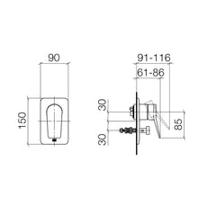 Load image into Gallery viewer, 36120845-46 (XV-009614) wall-mounted single lever mixer in champagne matt with diverter, 3502097090 concealed part