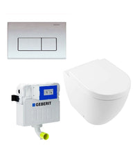Load image into Gallery viewer, Kappa 224.360.00.1 UP200 concealed cistern with Kappa 50 115.260.46.1 Flush Plate, Subway 2.0 5602.R0.01 floor-standing rimless toilet & 535212 Seat & cover