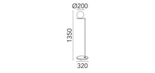 Load image into Gallery viewer, FLOS IC F1 Outdoor F012A03C059 Floor Lamp, D320 x 1350h mm, Frame Brass, Base Grey Lava, with RF26260 LED light bulb, E14 10W 3000K 900 l dimmable