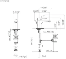 Load image into Gallery viewer, Yamou 33501831-69 Single-lever basin mixer with pop-up waste in Soft Black