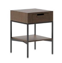 Load image into Gallery viewer, Ebe 2026 Small Table, 400w x 400d x 550h mm, Top Grey Oak 0378G, Frame Bronzed Nickel Painted 0174B