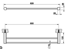 Load image into Gallery viewer, Rilievo 59405.031 double towel rail in chrome
