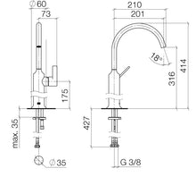 Load image into Gallery viewer, VAIA 33534809-00 Deck-mounted Single-lever Basin Mixer in Polished Chrome