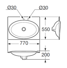 Load image into Gallery viewer, 327760.R2 Counter Top Washbasin 770 X 550 mm in Shagreen