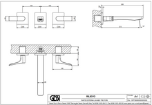 Load image into Gallery viewer, Rilievo 59091.707 external parts for three hole basin mixer 235mm projection in 707 Black Metal Brushed PVD with 45089.031 built-in part