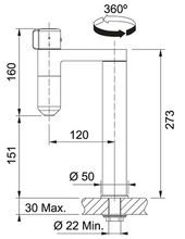 Load image into Gallery viewer, 120.0551.220 Vitual Capsule 2 in 1 single dispense filter tap in matt black and silk steel PVD