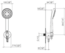 Load image into Gallery viewer, 36426831-69 thermostat with two function volume control with 3542497090? concealed part, 28649831-69 wall mounted rain shower & 27803831-69 Hand shower set in Soft Black