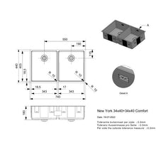 Load image into Gallery viewer, R28223 New York L 34x40x18 + 34x40x18 Comfort Integrated Sink