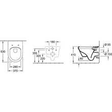 Load image into Gallery viewer, Architectura 5684.10.01 Wall-Mounted Toilet Bowl 370 X 530 mm ; 98m9.D1.01 Seat & Cover