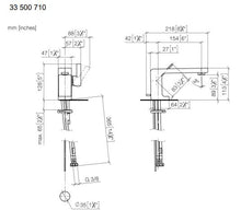 Load image into Gallery viewer, 33.500.710.00 LuLu single-lever basin mixer with pop-up waste, 155mm projection, chrome plated (GA no.: C20200010)