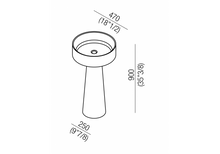 Load image into Gallery viewer, BJHON 1 ACER1081M.NM column washbasin designed for wall drainage in black marquinia marble